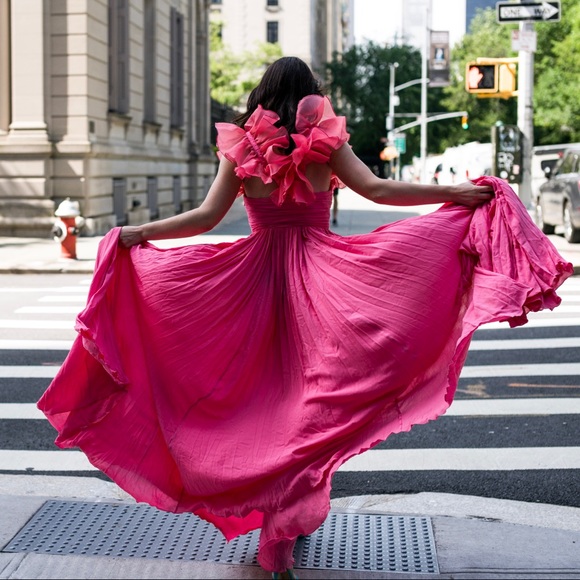 giambattista valli x h&m long silk dress